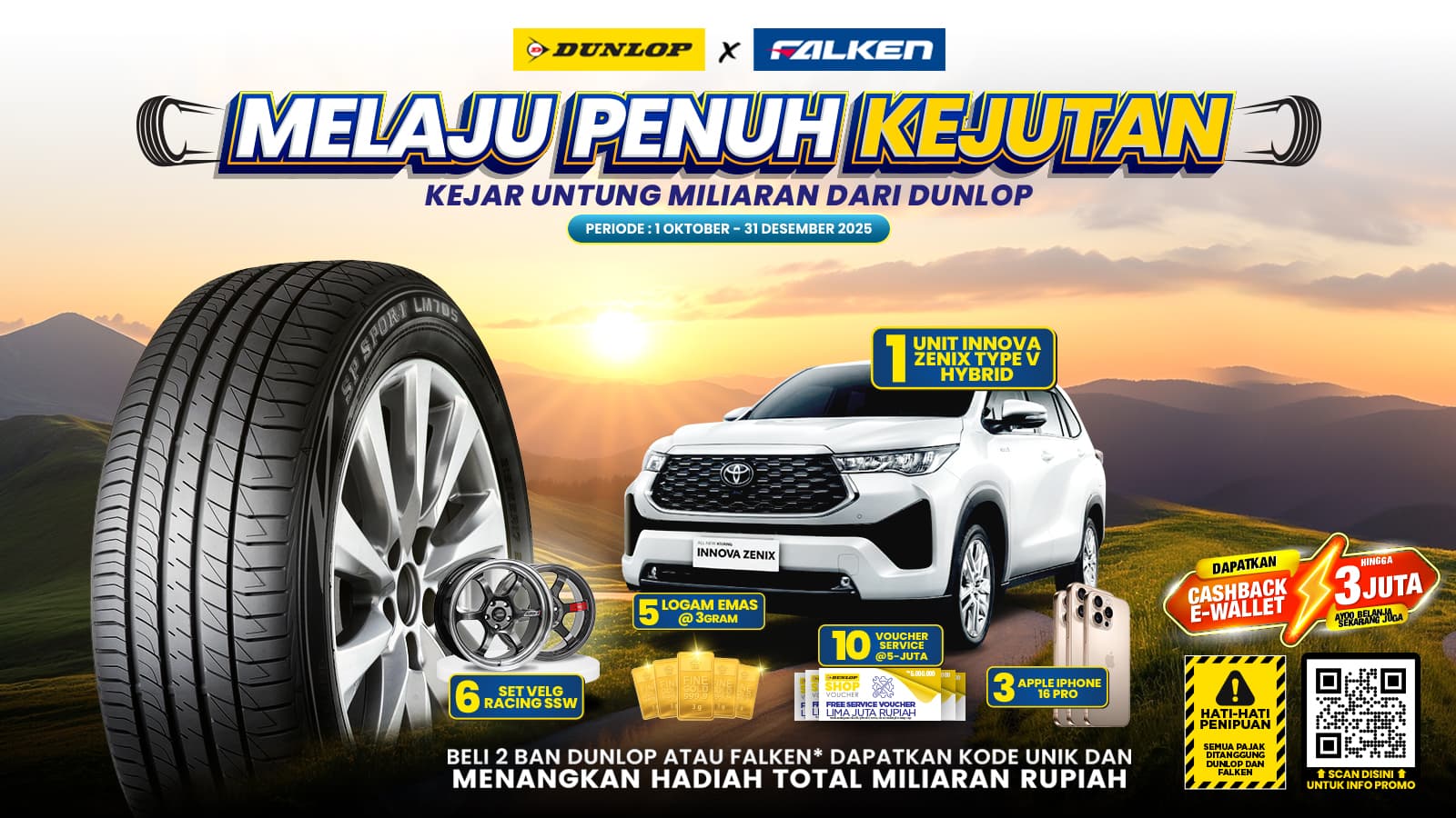 MELAJU PENUH KEJUTAN BERSAMA DUNLOP & FALKEN PERIODE: 1 OCTOBER - 31 DECEMBER 2025 (ENDED)